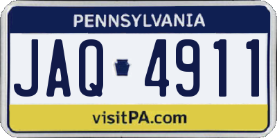 PA license plate JAQ4911