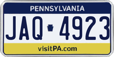 PA license plate JAQ4923