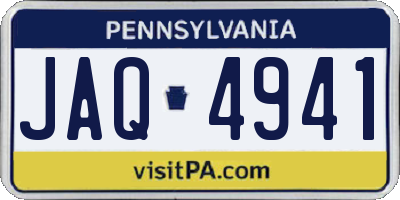 PA license plate JAQ4941