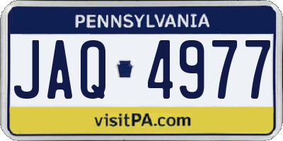 PA license plate JAQ4977