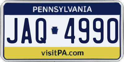 PA license plate JAQ4990