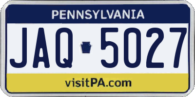 PA license plate JAQ5027