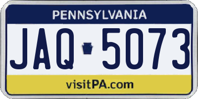 PA license plate JAQ5073