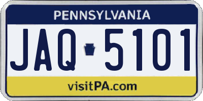 PA license plate JAQ5101