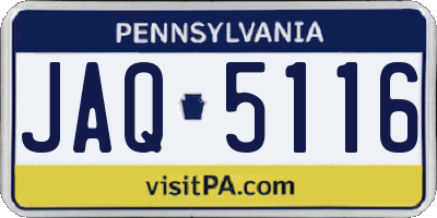 PA license plate JAQ5116