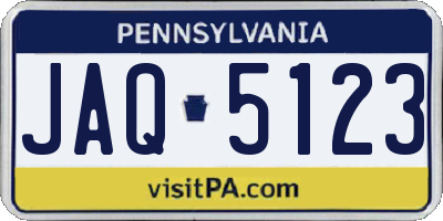 PA license plate JAQ5123