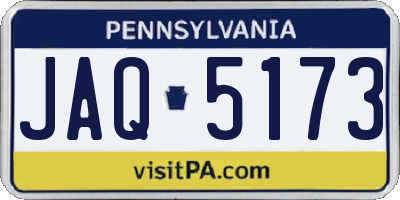 PA license plate JAQ5173