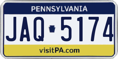 PA license plate JAQ5174