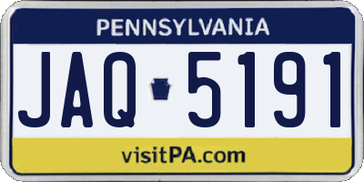 PA license plate JAQ5191