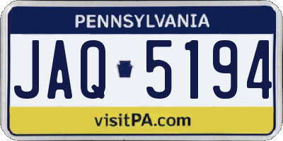 PA license plate JAQ5194