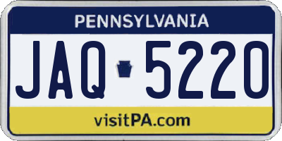 PA license plate JAQ5220