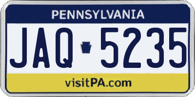 PA license plate JAQ5235