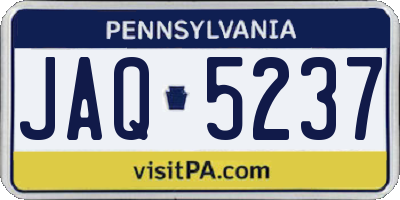 PA license plate JAQ5237