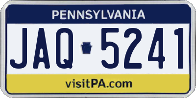 PA license plate JAQ5241