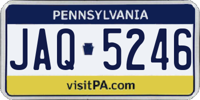 PA license plate JAQ5246