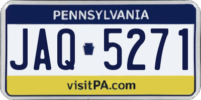PA license plate JAQ5271