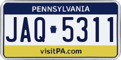PA license plate JAQ5311