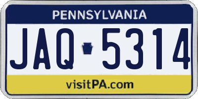 PA license plate JAQ5314