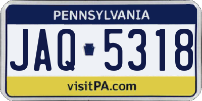 PA license plate JAQ5318