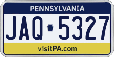PA license plate JAQ5327