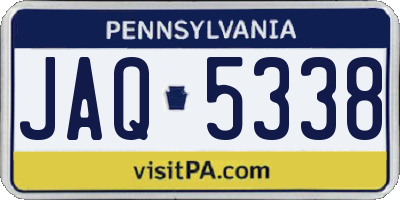 PA license plate JAQ5338