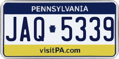 PA license plate JAQ5339