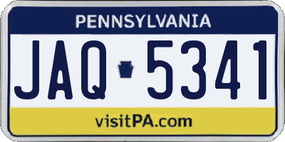 PA license plate JAQ5341