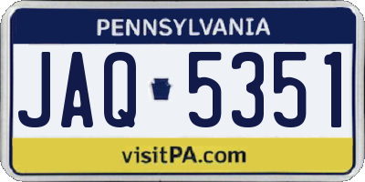 PA license plate JAQ5351