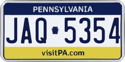 PA license plate JAQ5354