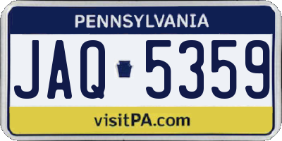 PA license plate JAQ5359