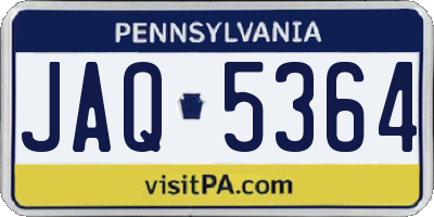 PA license plate JAQ5364