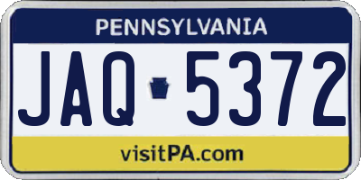 PA license plate JAQ5372