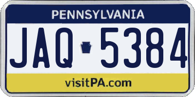 PA license plate JAQ5384