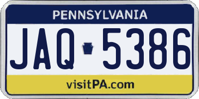 PA license plate JAQ5386
