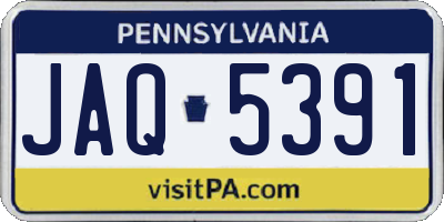 PA license plate JAQ5391
