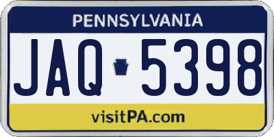 PA license plate JAQ5398