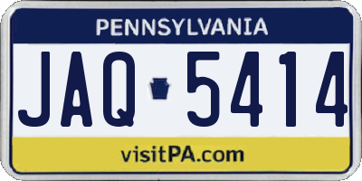 PA license plate JAQ5414