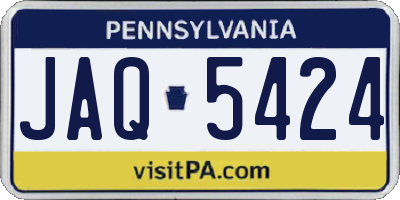 PA license plate JAQ5424