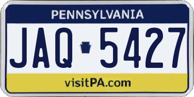 PA license plate JAQ5427