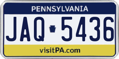 PA license plate JAQ5436