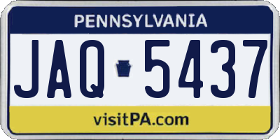 PA license plate JAQ5437