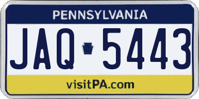 PA license plate JAQ5443