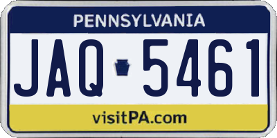 PA license plate JAQ5461