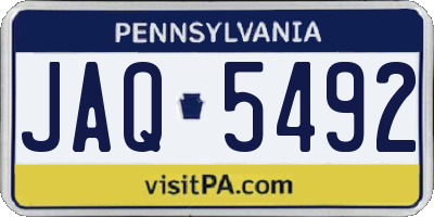 PA license plate JAQ5492