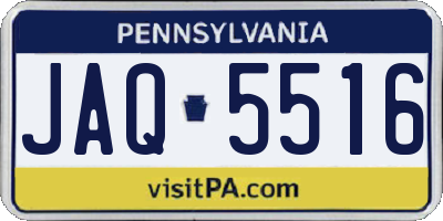 PA license plate JAQ5516