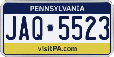 PA license plate JAQ5523