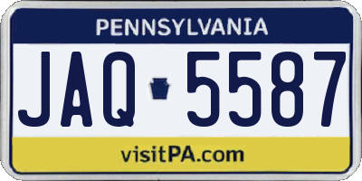 PA license plate JAQ5587