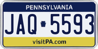 PA license plate JAQ5593