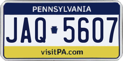 PA license plate JAQ5607