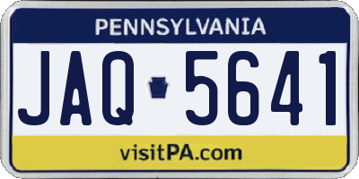 PA license plate JAQ5641